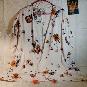 White floral kimono